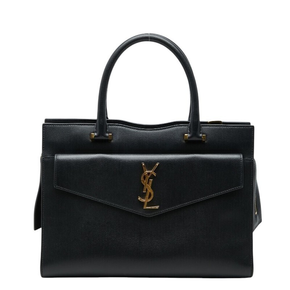 Saint Laurent Uptown YSL Handbag Black Leather